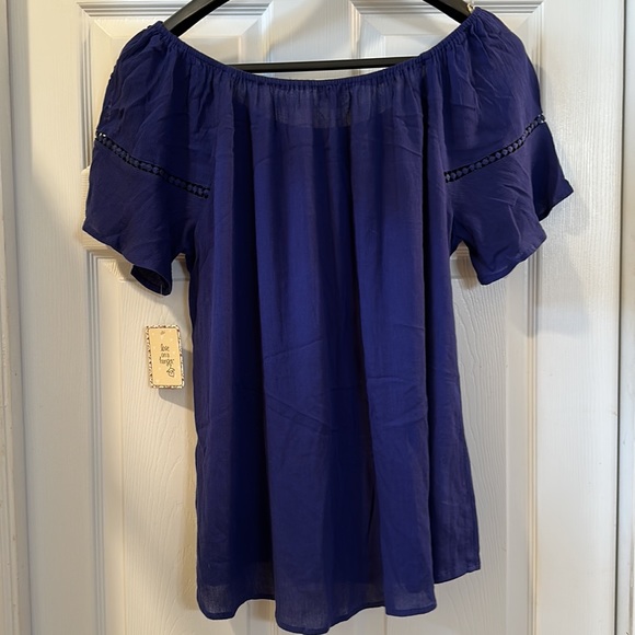 Love On A Hanger short sleeve blue poet shirt 2X - Picture 2 of 5